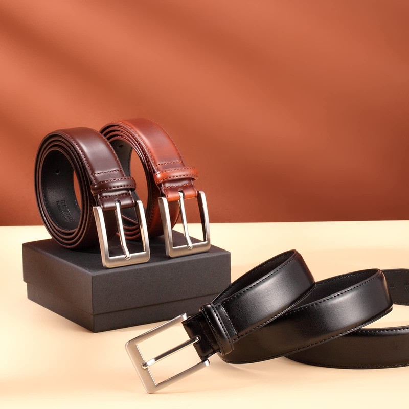 XOUXOU Men's Casual Leather Jeans Belts Classic Work Business Dress