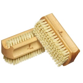 ecoLiving Wooden Nail Brush (9.5 x 3.8cm) - 100% Plastic-free & Biodegradable Vegan Nail Brush – Nail Scrub Brush Made by Hand in Germany - Sturdy Brush with Tough Bristles