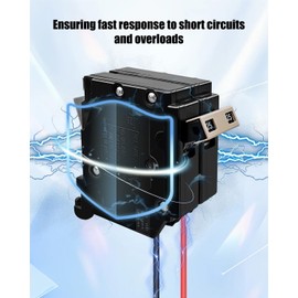 C2125 2 Pole 125 AMP Circuit Breaker, 120/240V 10 KAIC Plug-in, Thermal Magnetic Protection for Residential Commercial Industrial