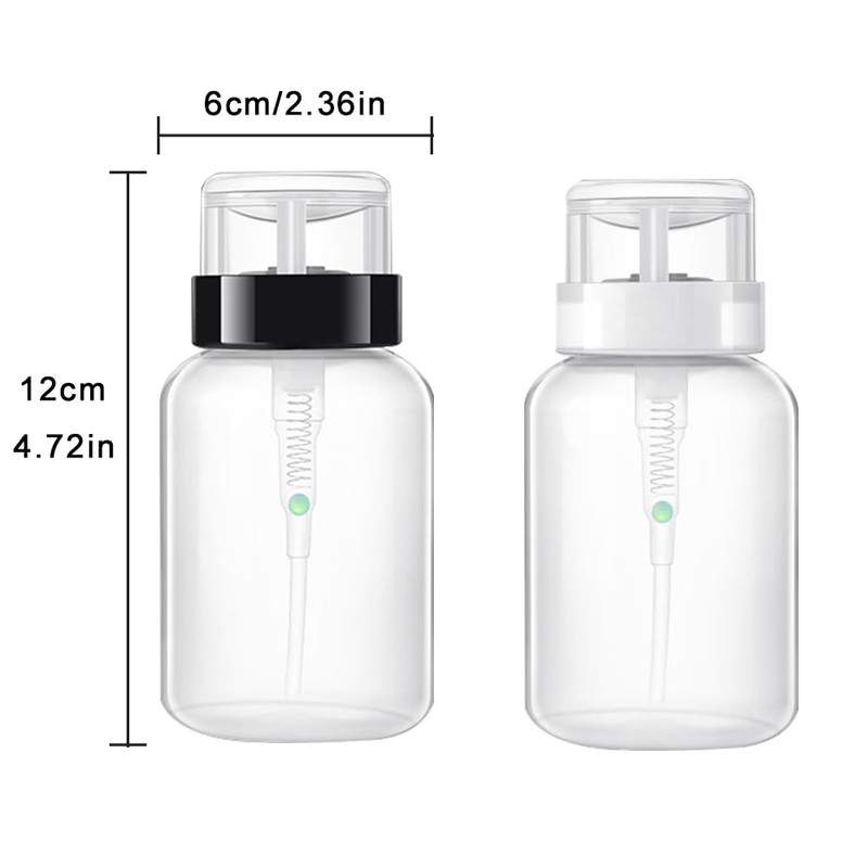 200ml Nail Cleaner Bottle Nail Pump Bottle Pump Dispenser Transparent