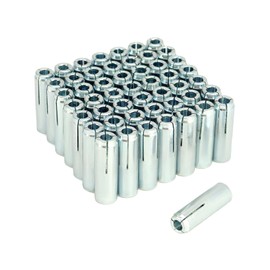 QWORK Drop-in Anchor, 50 Pcs 3/8"-16 Inner Female Thread Expansion Anchor, Zinc Plated Surface Drop in Anchors for Solid Concrete