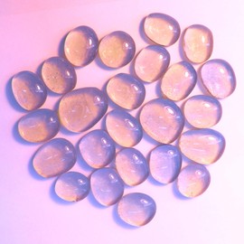 Ullmannglass glass nuggets - decorative stones - muggel stones, small (diameter approx. 18-21 mm) in lilac in 200g bag