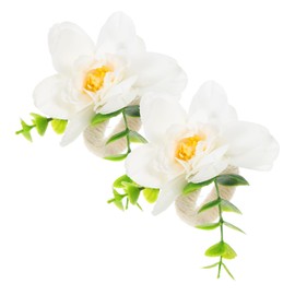 Sosoport 2pcs Artificial Flower Napkin Rings Elegant Table Napkin Holders for Weddings Dinners and Events Beautiful Floral Decor for Restaurant and Home Use