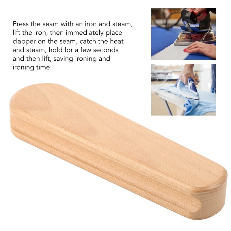 Professional Beech Wood Tailors Clapper, 9.4in Multifunction Sewing Tool, Pressing