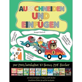 Baupapier Handwerk: Ausschneiden und Einfugen - Rennwagen