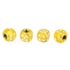 X AUTOHAUX 4pcs Yellow Dice Shape Wheel Tire Valve Air