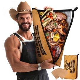 BBQ Blanket for Resting Meat - 21" Reusable Meat Resting Bag, 5-Layer Insulated Smoker Blanket for Traeger + 20 Butcher Paper Sheets, Grill Accessories Gift for Men Who Love Brisket, Turkey, Pork