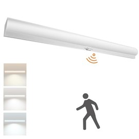 Run Bison 4FT LED Linear Stairwell Strip Light Fixture with Motion Sensor, 120V-277V, 35/45/55W 4200/5400/6600LM, 3CCT Selectable, 0-10V Dimmable LED Shop Light, UL Listed - 1PK