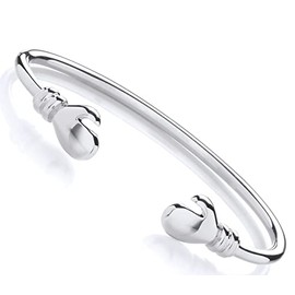 Old English Jewellers Sterling Silver Boxing Glove Torque Bangle - Babies/Children's