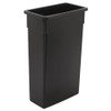 Continental 8322BK 23-Gallon Wall Hugger LLDPE Waste Receptacle, Rectangular, Black