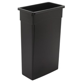 Continental 8322BK 23-Gallon Wall Hugger LLDPE Waste Receptacle, Rectangular, Black