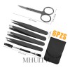 Kit 6pzs Pinzas Para Cejas Profesionales Con Tijera Curvadas