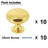 Probrico 10 Pack Kitchen Door Knobs Single Hole Gold Cabinet