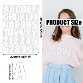5 Sheets 215 Pieces Iron on Letters and Numbers - White Heat Transfer Vinyl Alphabet Stickers for Fabric - DIY Clothing Patches for T-Shirts, Bags, Hats, and Crafts - Durable and Washable