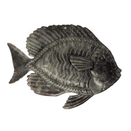 Nautical Fish, Haitian Wall Hanging Haitian Metal Decor, Sea life Themed Art, Small Fish, 11 In. x 8 In. (Grand Fish)