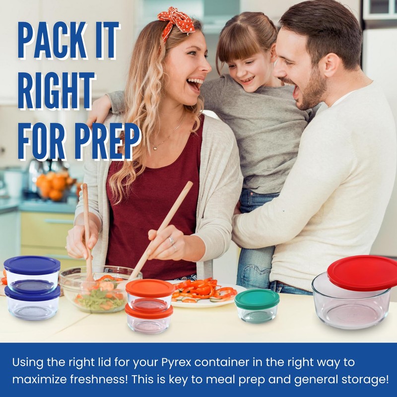 Replacement Lids for Pyrex Containers (2) 1-Cup (3) 2-Cup (2)