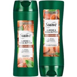 Suave Shampoo and Conditioner Set, Almond & Shea Butter - Moisturizing Shampoo & Conditioner, Dry Hair Treatment, Scented, 12.6 Oz Ea (2 Piece Set)