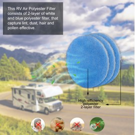 RV Air Conditioner Filter - RV 5.25" Round Air Duct AC Filter Replacement MERV 8 Air Filter (8 Pack)