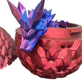 3D Printed Articulated Dragon Scale Eggs - Size: XXL Rainbow Egg