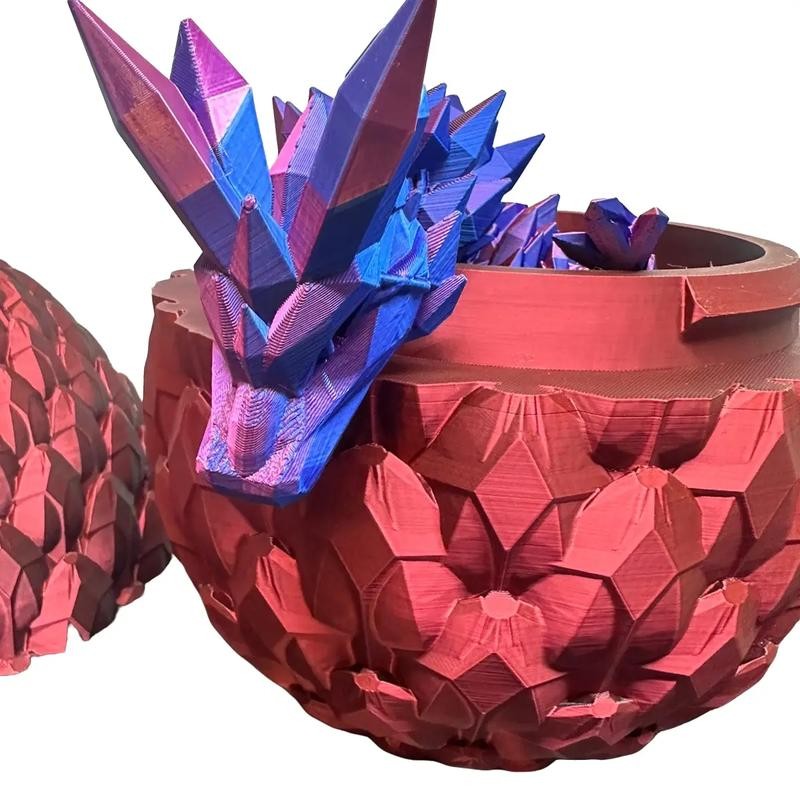3D Printed Articulated Dragon Scale Eggs - Size: XXL Rainbow
