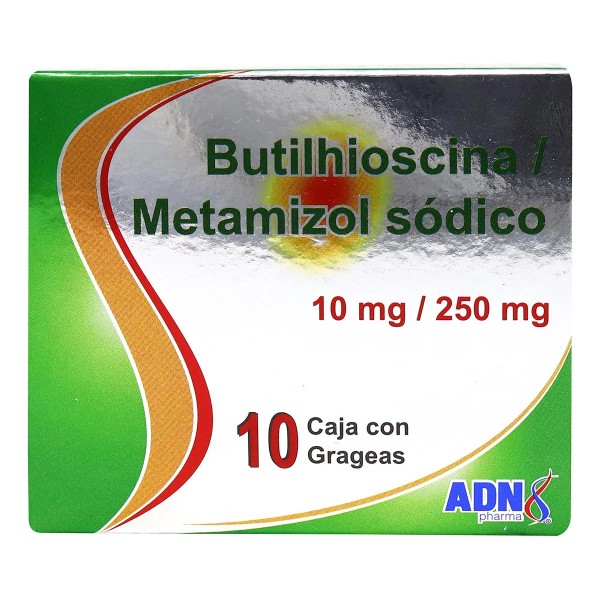 Adn Pharma Butilhioscina/metamizol Sódico Caja C/10 Grageas 10mg/250mg