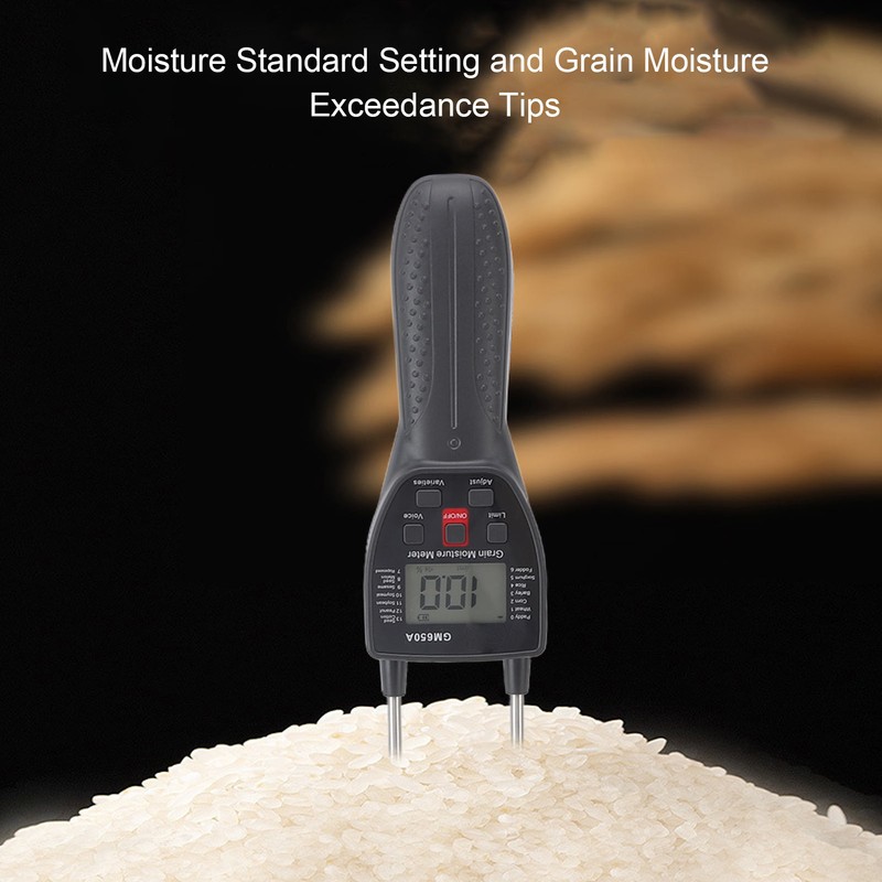 Grain Moisture Meter 300mm Probe Multifunctional Digital Hay Moisture Tester