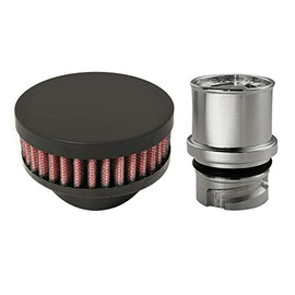 CFM Performance Baffled Billet Valve Cover Breather compatible with 2014-2016 Ford Fiesta ST (Flat Black)