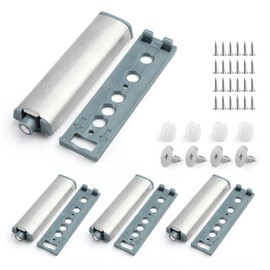 UIHRLM 4 Pack Push to Open Door Catches, Heavy Duty Magnetic Push to Open Latch with Screws, Touch Open Spring Door Latch for Kitchen Bedroom Cupboards, Drawers, Closet, Wardrobe Closure