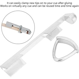 POFET 2 Sets Billiard Cue Metal Clamp Tool Replacement Clamp (Grey)