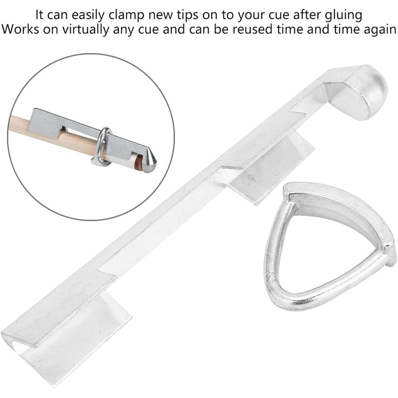 POFET 2 Sets Billiard Cue Metal Clamp Tool Replacement Clamp