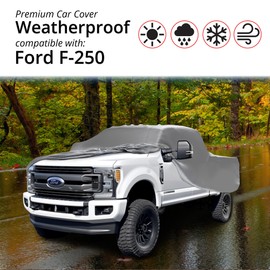 Car Covers Weatherproof Max Truck Cover & Warranty Compatible with Ford 2003-2019 F-250 SuperCab, 8' & Shell– Outdoor Cover, Prevents Theft with Cable Lock