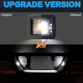 litzland LED License Plate Lights Compatible With Ford F-150 2015-2023 Tag Light F-150 Raptor 2015-2023 Smoke Lens 6000K White