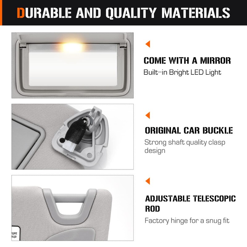 Sun Visor with Vanity Light for 2013-2018 Nissan Altima Without