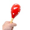 Maracas 1 Pair, Red and White, Spanish Maracas Red Polka