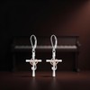 Music Note Earrings for Women Sterling Silver Music Cross Earrings