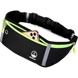 Slim Running Belt Fanny Pack, Exercise Waist Pack Runners Bag Money Belt Phone Holder for Running Hiking Cycling Workout