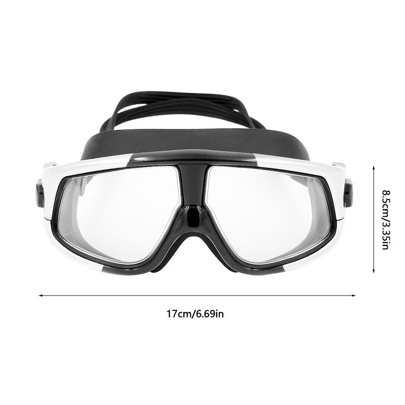 WHALE Professional Adults Electroplating Anti fog Swimming Glasses (Silver Black)