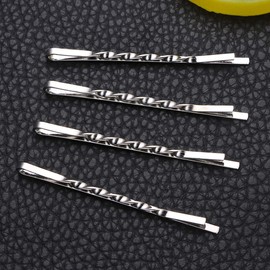 Frcolor Women's Hair Pin, Three Pin, Snap Closure, Hair Clip, Simple, Hair Accessories, Hair Ornament, Set of 12 (Silver)