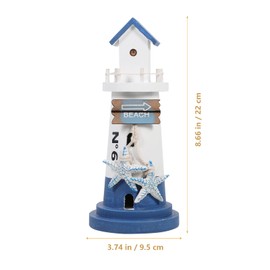 Abaodam Beach for Wooden Seaside Lighthouse Decor Center Nautical Coastal Office Table Ornament and with Figurine in Themed Sign Home Mediterranean Bathroom