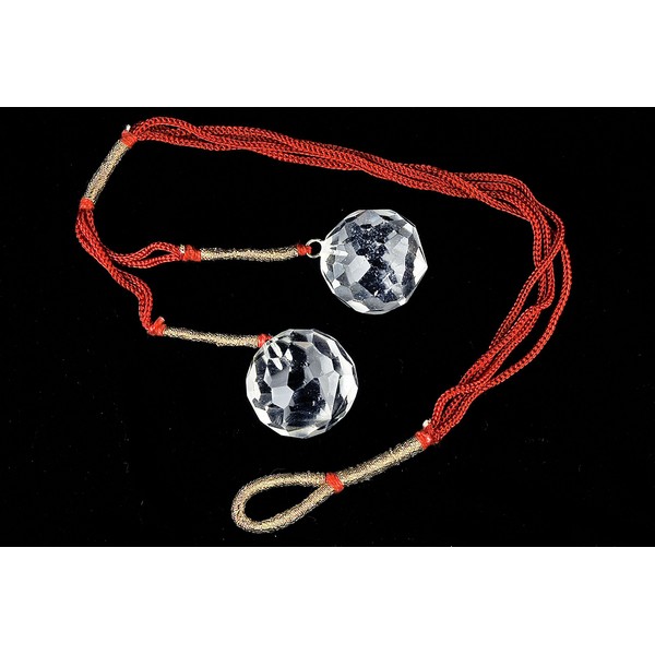 Exclusive Natural Clear Quartz Two Hanging Balls Crystal Healing Home