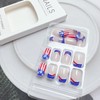 24Pcs Independence Day Press on Nails Short Square Fake Nails