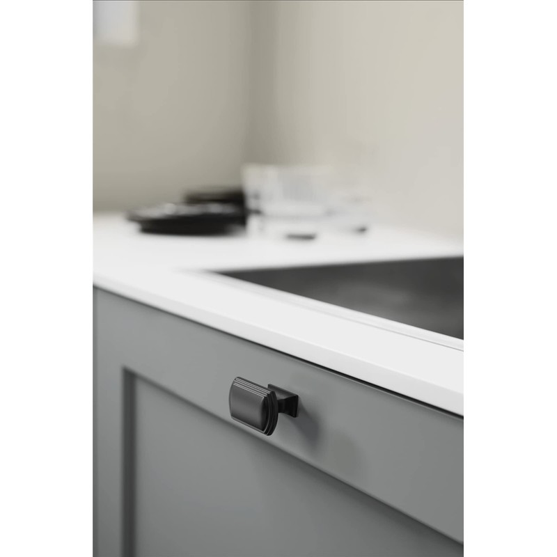 ROMATEE 10 Pack Black Kitchen Cabinet Knobs Matte Black Cabinet