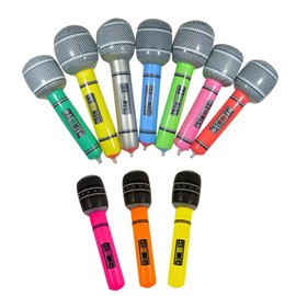AIXXCUVQ 10pcs Party Must-Have Inflatable Microphone Toys for Singing and Speaking Fun Durable and Reusable PVC Party Accessories