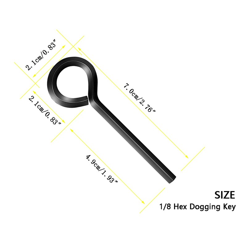 WOODGUILIN 1/8” Standard Hex Dogging Key with Full Loop, Key-Ring