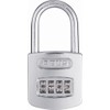 ABUS 160/50HB50 Weatherproof Resettable Chrome Combination Padlock, 4 Dial, with