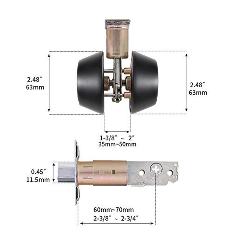 Double keyed Deadbolt Lock - Keyed on Both Sides, 2-Way