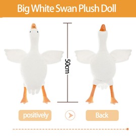 Zaloife Goose Cuddly Toy White, Plush Toy Large Duck 50 cm, Stuffed Toy Geese, Plush Goose Cushion Doll Gift for Fans Children