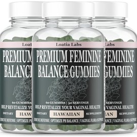 Vital Premium Feminine Balance Gummies for Women's Health & Wellness & Nutrition - Immune Support - Vegan, Gluten-Free & Halal Source - Hawaiian Pineapple - 60 Gummies - 30 Servings (3 Bottles)
