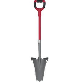 EASYmaxx Spade Saw with Root Saw, Spade and Root Saw, Grey/Red, Energy-saving and Ergonomically Shaped, Spade Saw 114 cm Including Tread Edge for the Feet, Gardener Spade with V-shaped Blade
