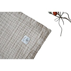 Organic Cotton Muslin Baby Blanket, 4-Layer, Multi-Purpose, Colours Available (Brown)